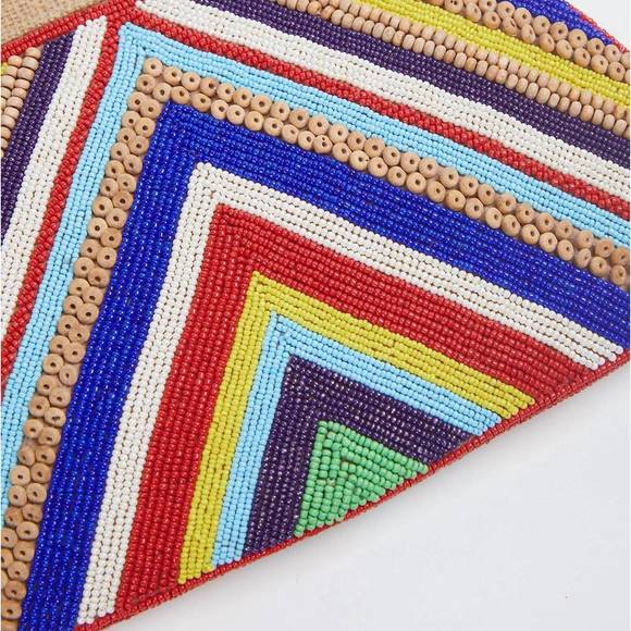 NEW ETHNIQUE vee handmade beaded clutch bag in multi - Picture 2 of 3